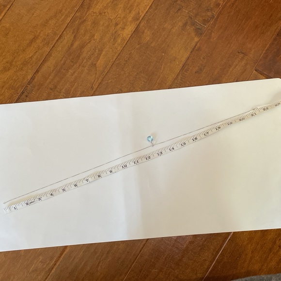 Solid 14K White Gold Fancy Cut Round Blue Topaz Diamond Accent Pendant Necklace - Picture 12 of 14